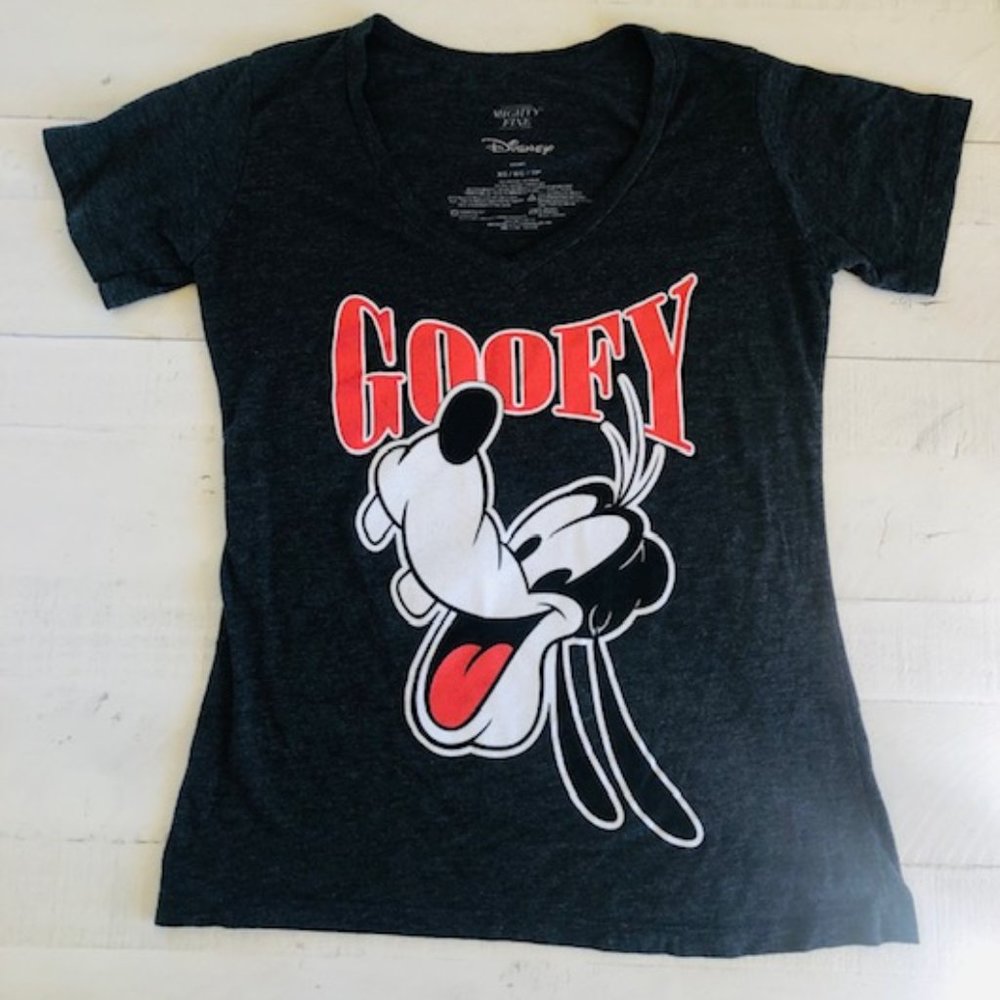 Mighty Fine Disney Goofy Fitted V-Neck T-Shirt